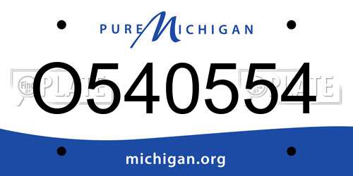 O540554 Michigan License Plate