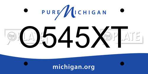 O545XT Michigan License Plate