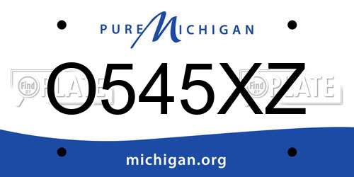 O545XZ Michigan License Plate