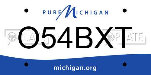 O54BXT Michigan License Plate