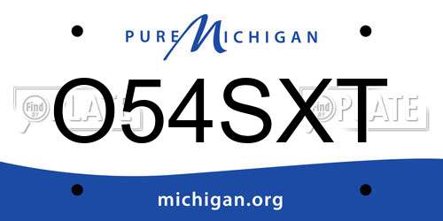 O54SXT Michigan License Plate
