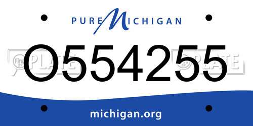 O554255 Michigan License Plate