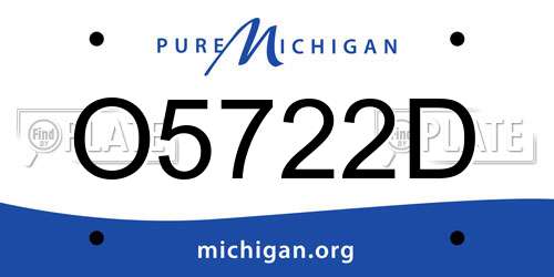 O5722D Michigan License Plate