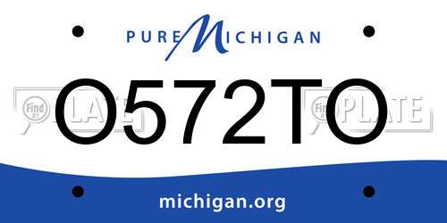 O572TO Michigan License Plate