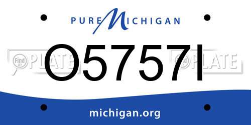 O5757I Michigan License Plate