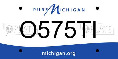O575TI Michigan License Plate