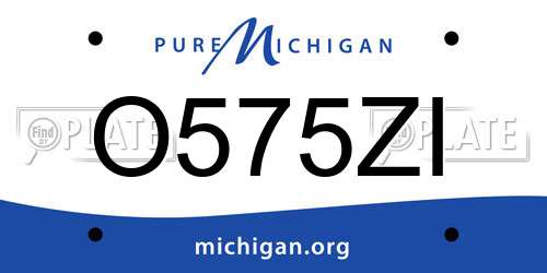 O575ZI Michigan License Plate
