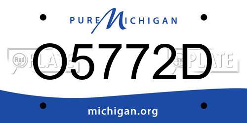 O5772D Michigan License Plate