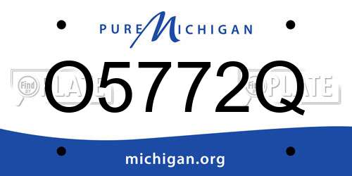 O5772Q Michigan License Plate