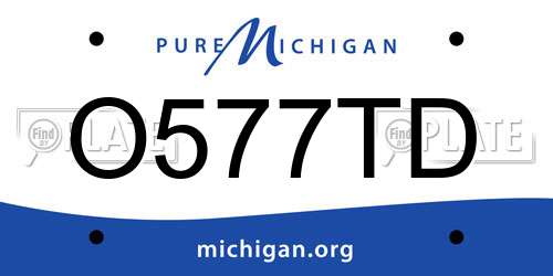 O577TD Michigan License Plate