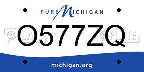 O577ZQ Michigan License Plate
