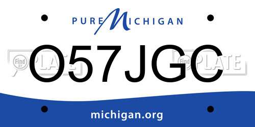 O57JGC Michigan License Plate