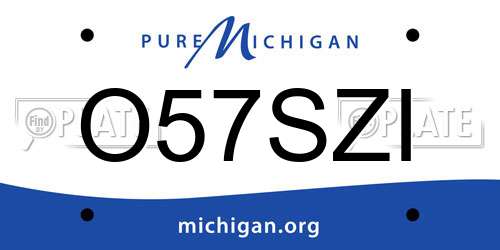 O57SZI Michigan License Plate