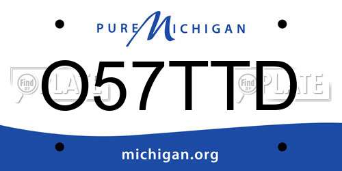 O57TTD Michigan License Plate