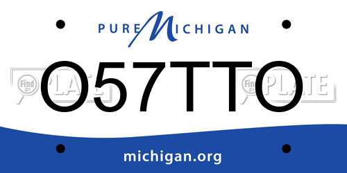 O57TTO Michigan License Plate