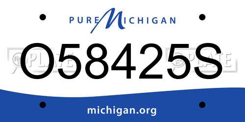 O58425S Michigan License Plate