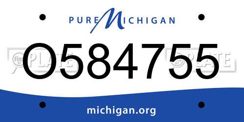 O584755 Michigan License Plate