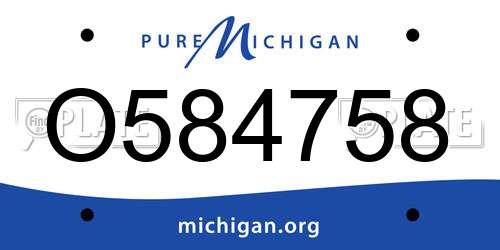 O584758 Michigan License Plate