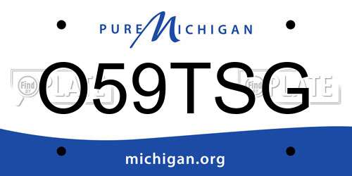 O59TSG Michigan License Plate