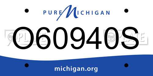 O60940S Michigan License Plate