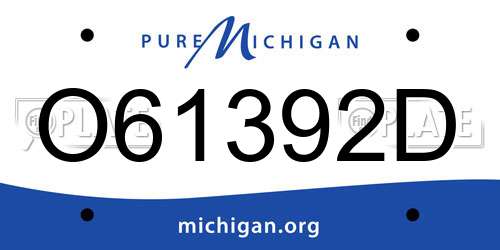 O61392D Michigan License Plate