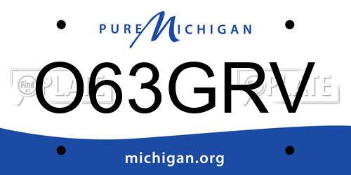 O63GRV Michigan License Plate