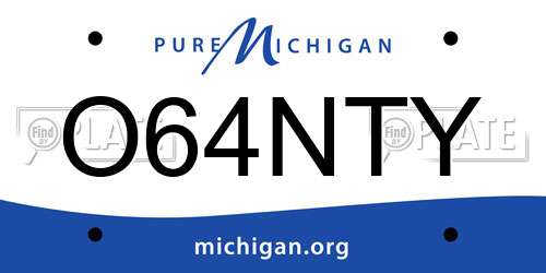 O64NTY Michigan License Plate