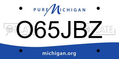 O65JBZ Michigan License Plate