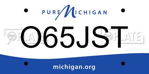 O65JST Michigan License Plate