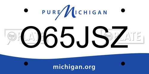 O65JSZ Michigan License Plate
