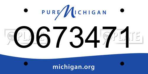 O673471 Michigan License Plate