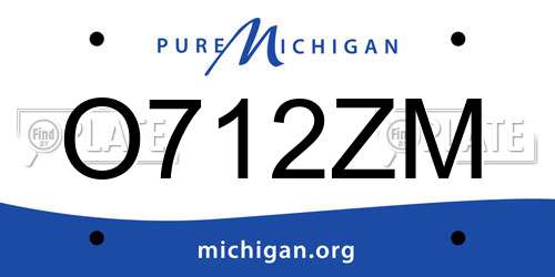 O712ZM Michigan License Plate