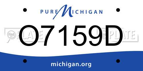 O7159D Michigan License Plate