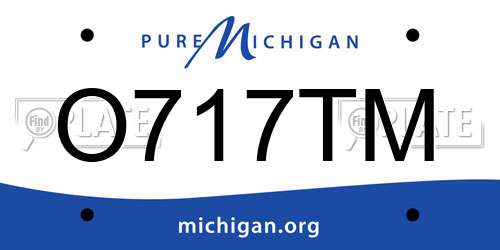 O717TM Michigan License Plate