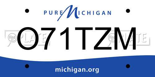 O71TZM Michigan License Plate
