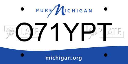 O71YPT Michigan License Plate