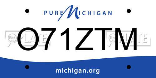 O71ZTM Michigan License Plate