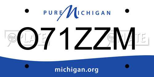 O71ZZM Michigan License Plate