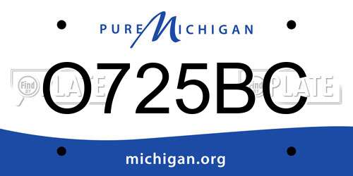 O725BC Michigan License Plate