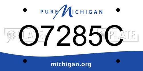 O7285C Michigan License Plate
