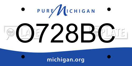 O728BC Michigan License Plate