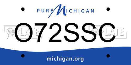 O72SSC Michigan License Plate