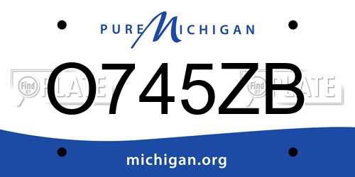 O745ZB Michigan License Plate