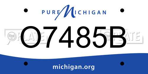 O7485B Michigan License Plate