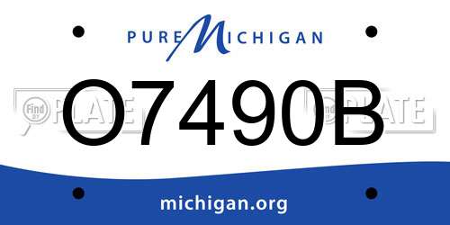 O7490B Michigan License Plate