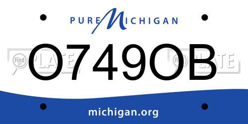 O749OB Michigan License Plate