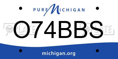 O74BBS Michigan License Plate