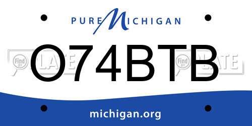 O74BTB Michigan License Plate