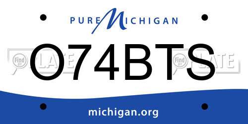 O74BTS Michigan License Plate