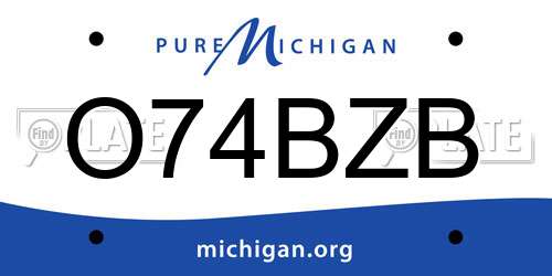 O74BZB Michigan License Plate
